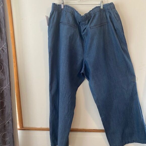 CJ Banks Wide leg denim drawstring pants, size 3X - Picture 2 of 4